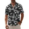 Beach Black Men Hawaiian Button Shirt