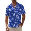Blue Hawaiian Men Button Down Shirt
