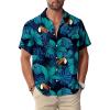 Blue Hawaiian Men Casual Button Down Shirt