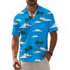 Blue Tropical Hawaiian Shirt Men