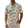 Flamingos Multicolor Men Hawaiian Button Shirt
