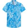 Flower Blue Men Hawaiian Button Shirt