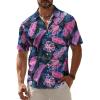 Leaf Black Men Hawaiian Button Shirts