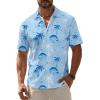 Light Blue Hawaiian Men Button Down Shirt