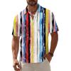 Multicolor Striped Hawaiian Shirt for Men