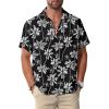 Tree Black Men Hawaiian Button Shirt
