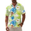 White Green Hawaiian Men Button Down Shirt
