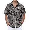 Black Tropical Leaf Hawaiian Shirt for Men
