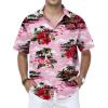 Car Pink Hawaiian Shirt for Men