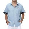 Contrast Light Blue Beach Shirts for Men