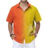 Gradient Orange Yellow Hawaiian Shirt for Men