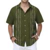 Guayabera Army Green Beach Shirts for Men