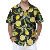 Lemon Black Hawaiian Shirt for Men