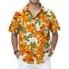 Orange Floral Hawaiian Shirt for Men