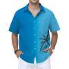 Palm Tree Gradient Blue Hawaiian Shirt for Men