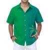 Palm Tree Gradient Green Hawaiian Shirt for Men