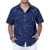 Whale Navy Blue Hawaiian Shirt for Men