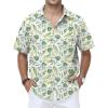 White Green Leaf Hawaiian Shirt for Men