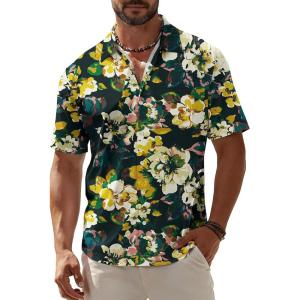 image:imageKYKU Mens Hawaiian Shirt Short Sleeve Button Down Casual Tropical Summer Beach Vacation Shirts with PocketMulticolor Mens Shirts Casual