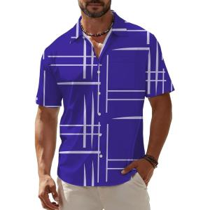 image:imageKYKU Mens Hawaiian Shirt Short Sleeve Button Down Casual Tropical Summer Beach Vacation Shirts with PocketPurple Mens Casual Shirts