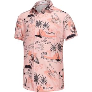 image:imageKYKU Mens Hawaiian Shirt Short Sleeve Button Down Casual Tropical Summer Beach Vacation Shirts with PocketVacation Multicolor