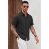 image:imageKYKU Mens Cuban Guayabera Shirt Short Sleeve Button Down Casual Summer Beach Vacation ShirtsBlack