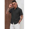 image:imageKYKU Mens Cuban Guayabera Shirt Short Sleeve Button Down Casual Summer Beach Vacation ShirtsBlack