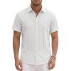 image:imageKYKU Mens Cuban Guayabera Shirt Short Sleeve Button Down Casual Summer Beach Vacation ShirtsWhite