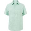 image:imageKYKU Mens Short Sleeve Casual Button Down Shirts Summer Business Dress Shirts DoubleSided Print with PocketMint Green Gingham