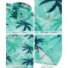 image:imageKYKU Mens Hawaiian Shirts Short Sleeve Button Down Summer Vacation Beach Shirts Pleated Back with PocketAqua Blue Palm Leaf
