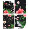 image:imageKYKU Mens Hawaiian Shirts Short Sleeve Button Down Summer Vacation Beach Shirts Pleated Back with PocketBlack Floral