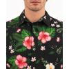 image:imageKYKU Mens Hawaiian Shirts Short Sleeve Button Down Summer Vacation Beach Shirts Pleated Back with PocketBlack Floral