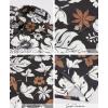 image:imageKYKU Mens Hawaiian Shirts Short Sleeve Button Down Summer Vacation Beach Shirts Pleated Back with PocketBlack White Floral