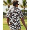 image:imageKYKU Mens Hawaiian Shirts Short Sleeve Button Down Summer Vacation Beach Shirts Pleated Back with PocketBlack White Floral