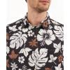 image:imageKYKU Mens Hawaiian Shirts Short Sleeve Button Down Summer Vacation Beach Shirts Pleated Back with PocketBlack White Floral