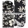 image:imageKYKU Mens Hawaiian Shirts Short Sleeve Button Down Summer Vacation Beach Shirts Pleated Back with PocketBlack White Hibiscus