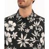 image:imageKYKU Mens Hawaiian Shirts Short Sleeve Button Down Summer Vacation Beach Shirts Pleated Back with PocketBlack White Hibiscus