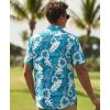 image:imageKYKU Mens Hawaiian Shirts Short Sleeve Button Down Summer Vacation Beach Shirts Pleated Back with PocketBlue Floral