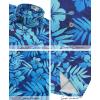 image:imageKYKU Mens Hawaiian Shirts Short Sleeve Button Down Summer Vacation Beach Shirts Pleated Back with PocketBlue Hibiscus