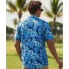 image:imageKYKU Mens Hawaiian Shirts Short Sleeve Button Down Summer Vacation Beach Shirts Pleated Back with PocketBlue Hibiscus