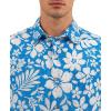 image:imageKYKU Mens Hawaiian Shirts Short Sleeve Button Down Summer Vacation Beach Shirts Pleated Back with PocketBlue White