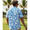 image:imageKYKU Mens Hawaiian Shirts Short Sleeve Button Down Summer Vacation Beach Shirts Pleated Back with PocketBlue White