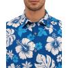 image:imageKYKU Mens Hawaiian Shirts Short Sleeve Button Down Summer Vacation Beach Shirts Pleated Back with PocketBlue White Floral