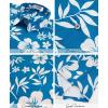 image:imageKYKU Mens Hawaiian Shirts Short Sleeve Button Down Summer Vacation Beach Shirts Pleated Back with PocketBlue White Flower