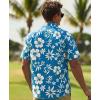 image:imageKYKU Mens Hawaiian Shirts Short Sleeve Button Down Summer Vacation Beach Shirts Pleated Back with PocketBlue White Flower