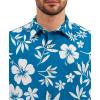 image:imageKYKU Mens Hawaiian Shirts Short Sleeve Button Down Summer Vacation Beach Shirts Pleated Back with PocketBlue White Flower
