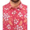 image:imageKYKU Mens Hawaiian Shirts Short Sleeve Button Down Summer Vacation Beach Shirts Pleated Back with PocketBrick Red White Hibiscus