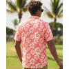 image:imageKYKU Mens Hawaiian Shirts Short Sleeve Button Down Summer Vacation Beach Shirts Pleated Back with PocketCoral White Hibiscus