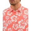 image:imageKYKU Mens Hawaiian Shirts Short Sleeve Button Down Summer Vacation Beach Shirts Pleated Back with PocketCoral White Hibiscus