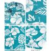 image:imageKYKU Mens Hawaiian Shirts Short Sleeve Button Down Summer Vacation Beach Shirts Pleated Back with PocketCyan Blue White Hibiscus